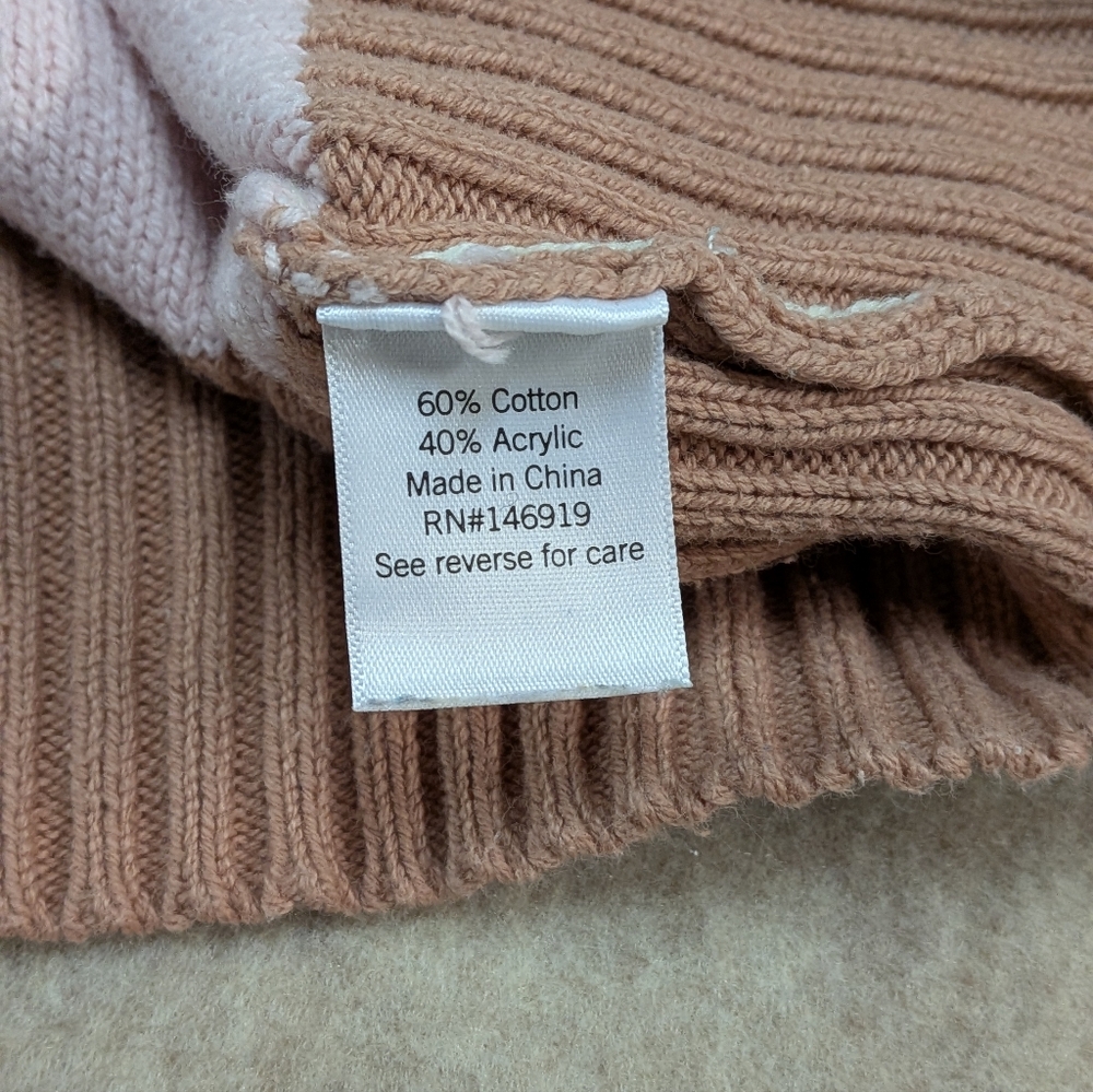 Nine West Petite XL Puff Sleeve Block Color Striped Knit Pastel Sweater - Picture 7 of 8